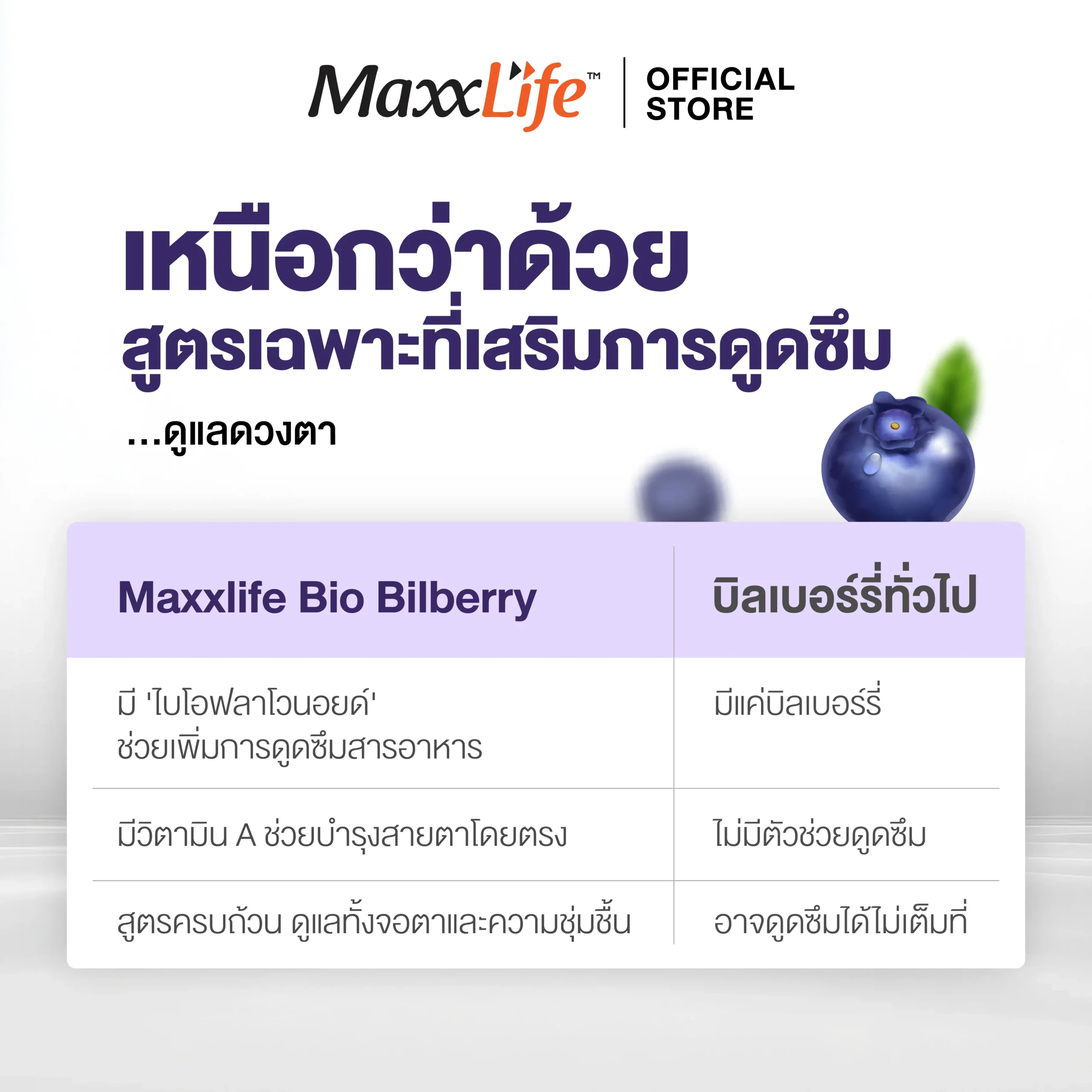 Bio Bilberry สารสกัดบิลเบอร์รี่เข้มข้น บำรุงดวงตา - MaxxLife