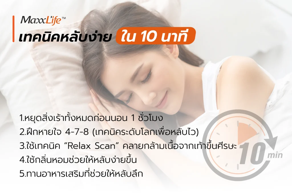 เทคนิคหลับง่ายใน 10 นาที - Maxxlife